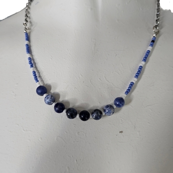 NWT Handmade Necklace featuring Blue Sodalite Beads - Picture 4 of 7